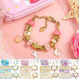 Söt Unicorn Kids DIY pärlarmbandsset