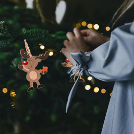 Jul trä kreativa DIY hängande dekorationer, 3 bitar