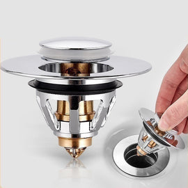 Universal Tvättställspropp Bottenventil i Rostfritt Stål