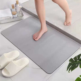 Enfärgad Anti-Slip Badmatta Mjuk Snabbtorkbar Tvättbar Duschmatta