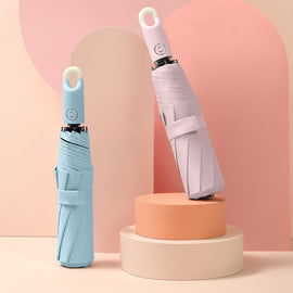 Tredubbelt paraply med självöppnande och infällbart spänne