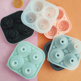 4-fack stor rosform för isbitar