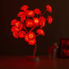 Bordsskiva ros blomma träd ljus